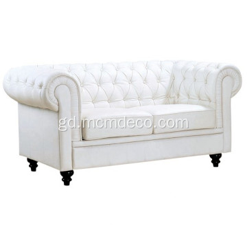 Seòmar-suidhe Chesterfield Sofa Leathar Dà shuidheachan